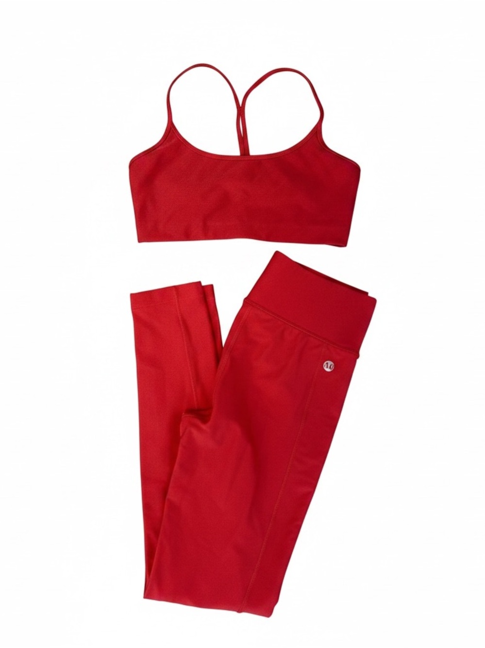 ALL ACCESS Red High-Waist Leggings with Matching Sports Bra